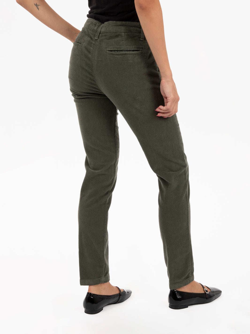 Pantaloni chino in velluto militare