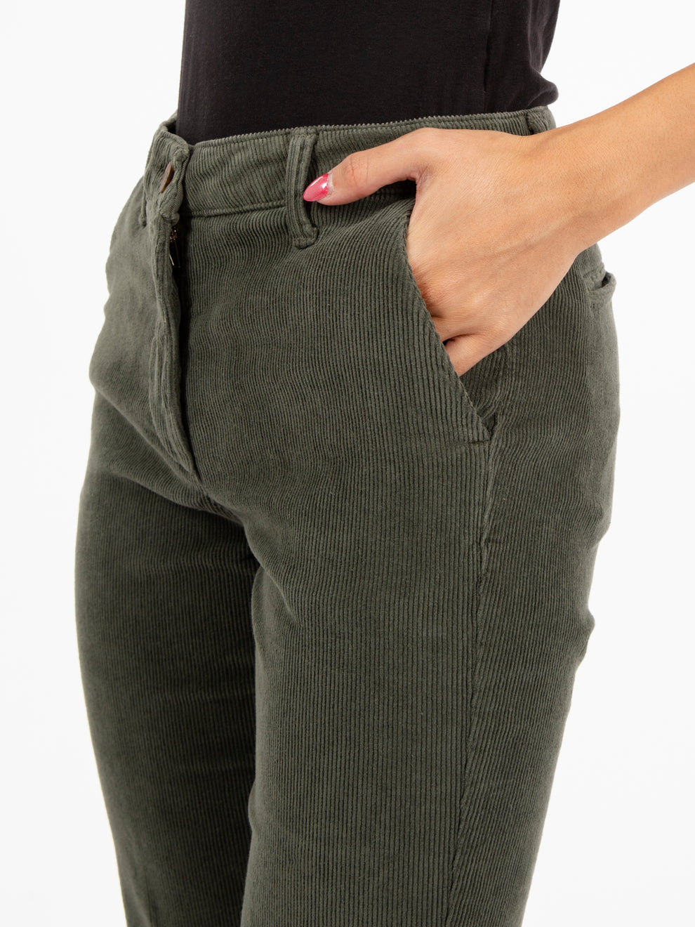 Military velvet chino trousers