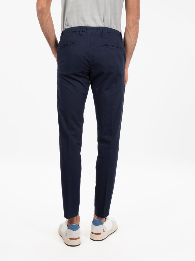 STIMM - Pantaloni chino misto lino blue