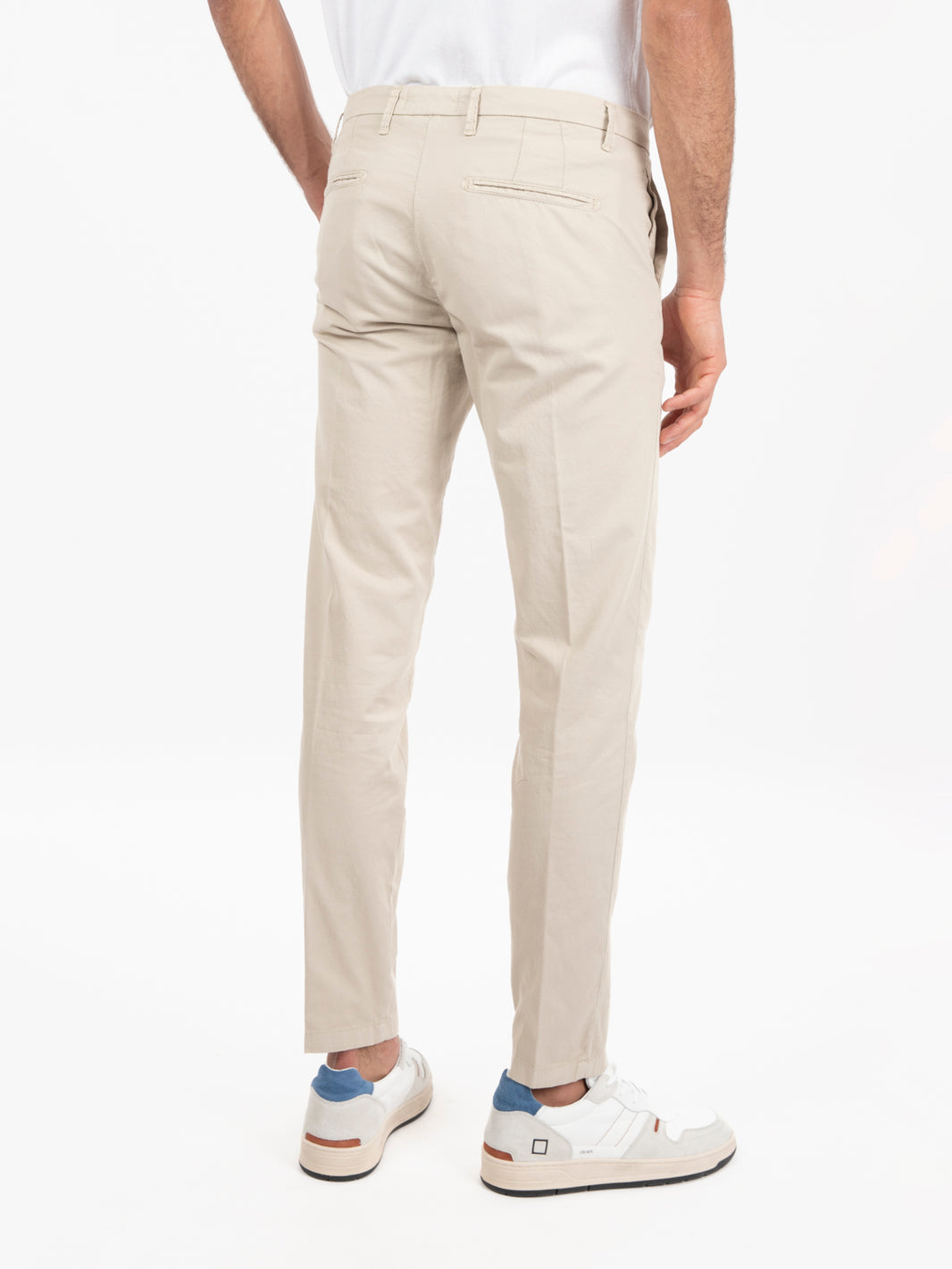 Pantaloni chino misto lino sabbia