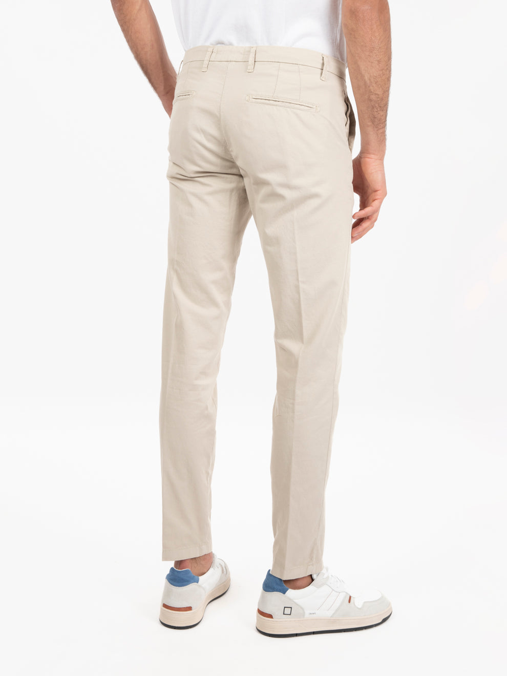 Pantaloni chino misto lino sabbia