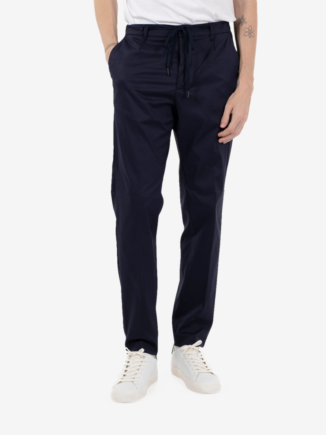 Navy drawstring trousers