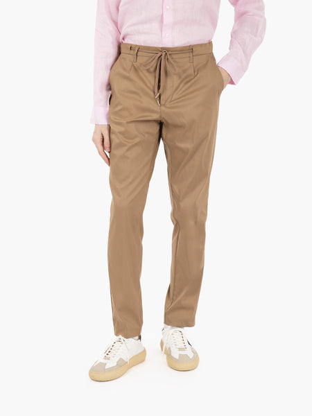 Pantaloni con coulisse tabacco