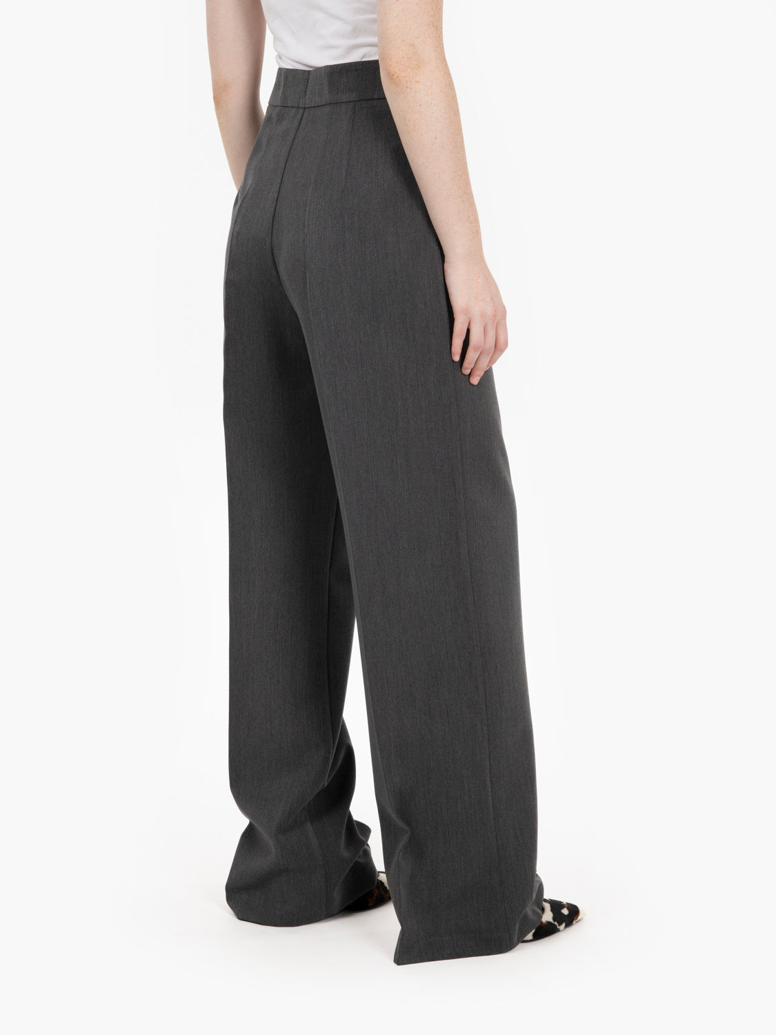Anthracite double pleat trousers