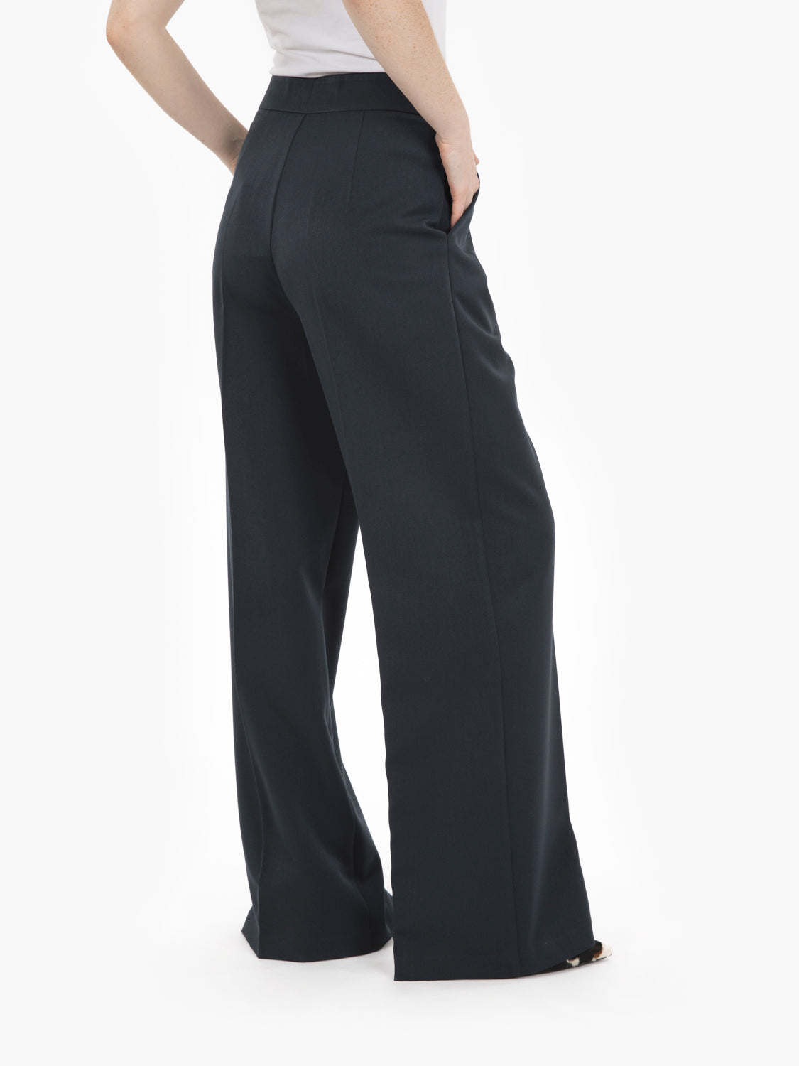 Pantaloni con doppia pince blu