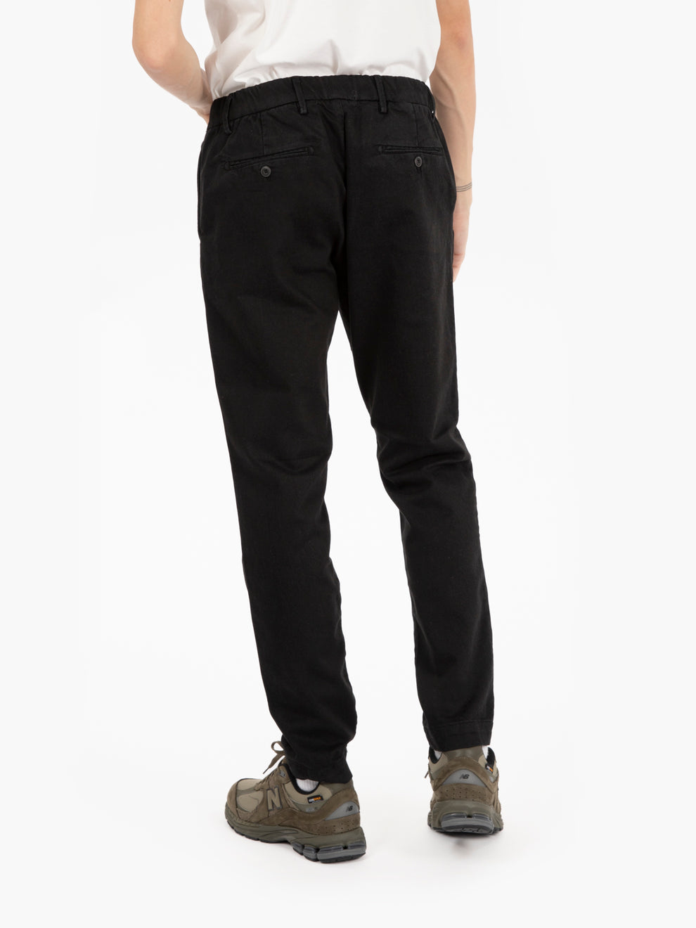 Black elastic waist trousers