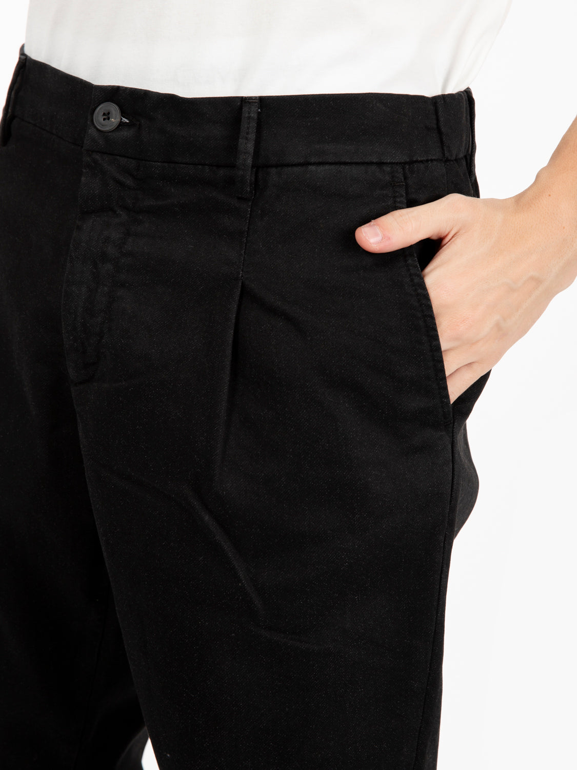 Black elastic waist trousers