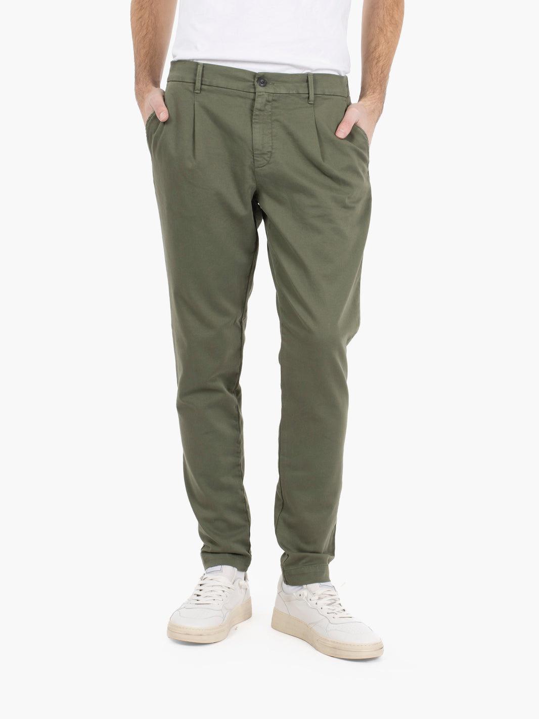 Pantaloni con vita elasticizzata verdi