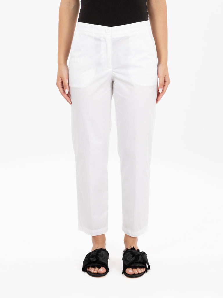 STIMM - Pantaloni cotone taglio dritto bianco
