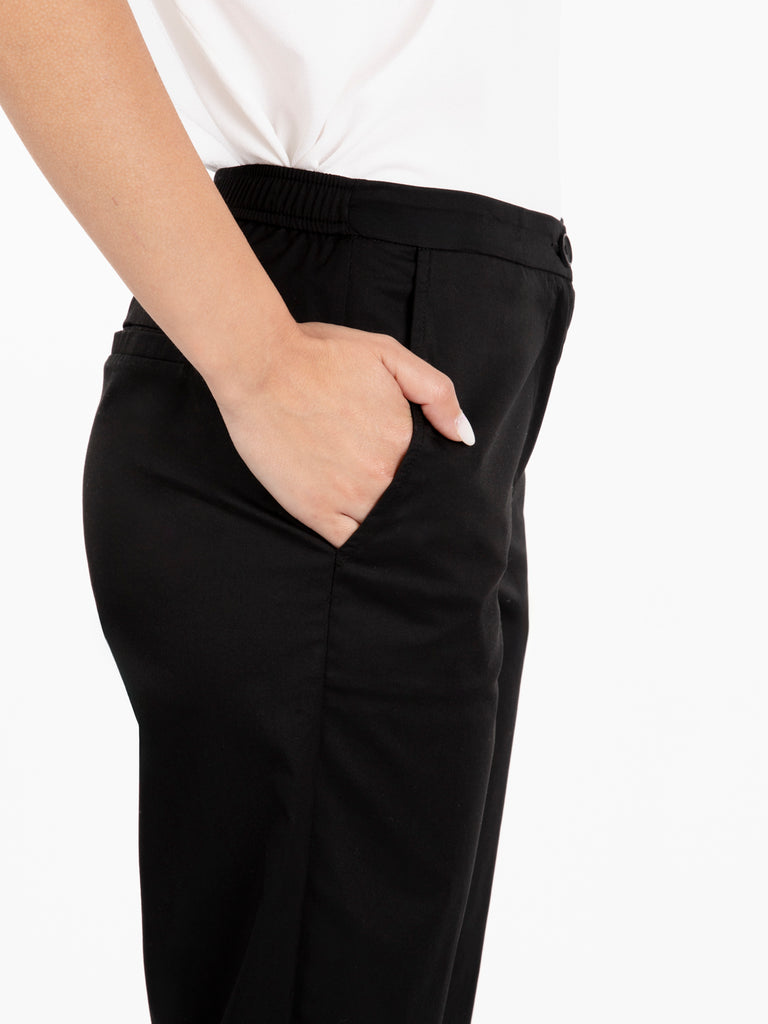 STIMM - Pantaloni cotone taglio dritto nero