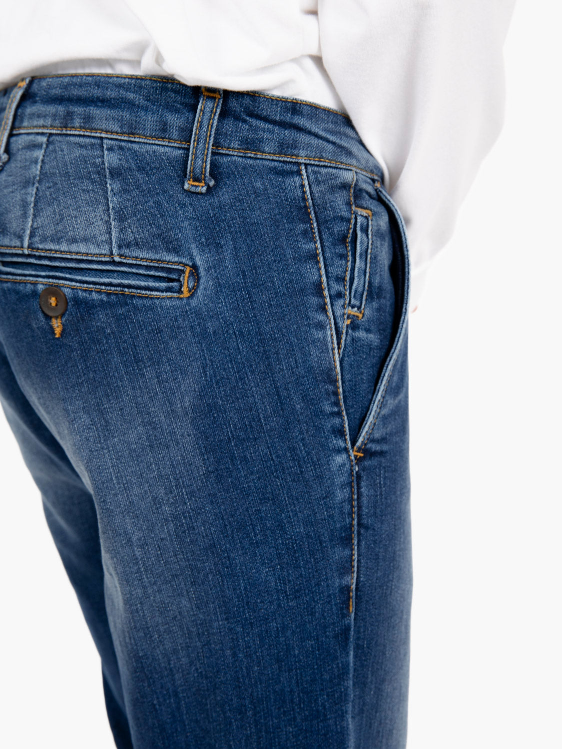 Pantaloni denim tasca americana one wash