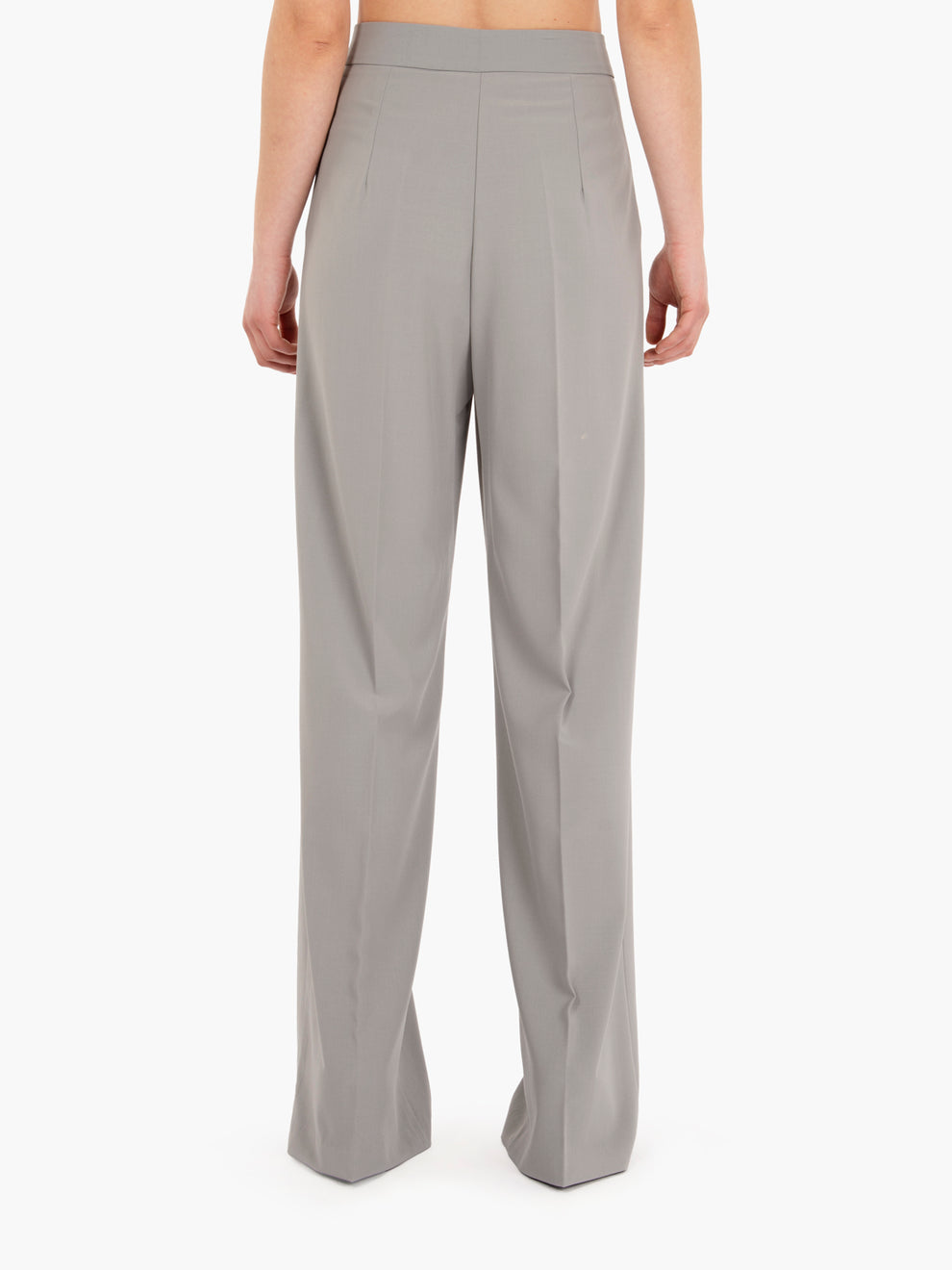 Double pleated trousers in grey