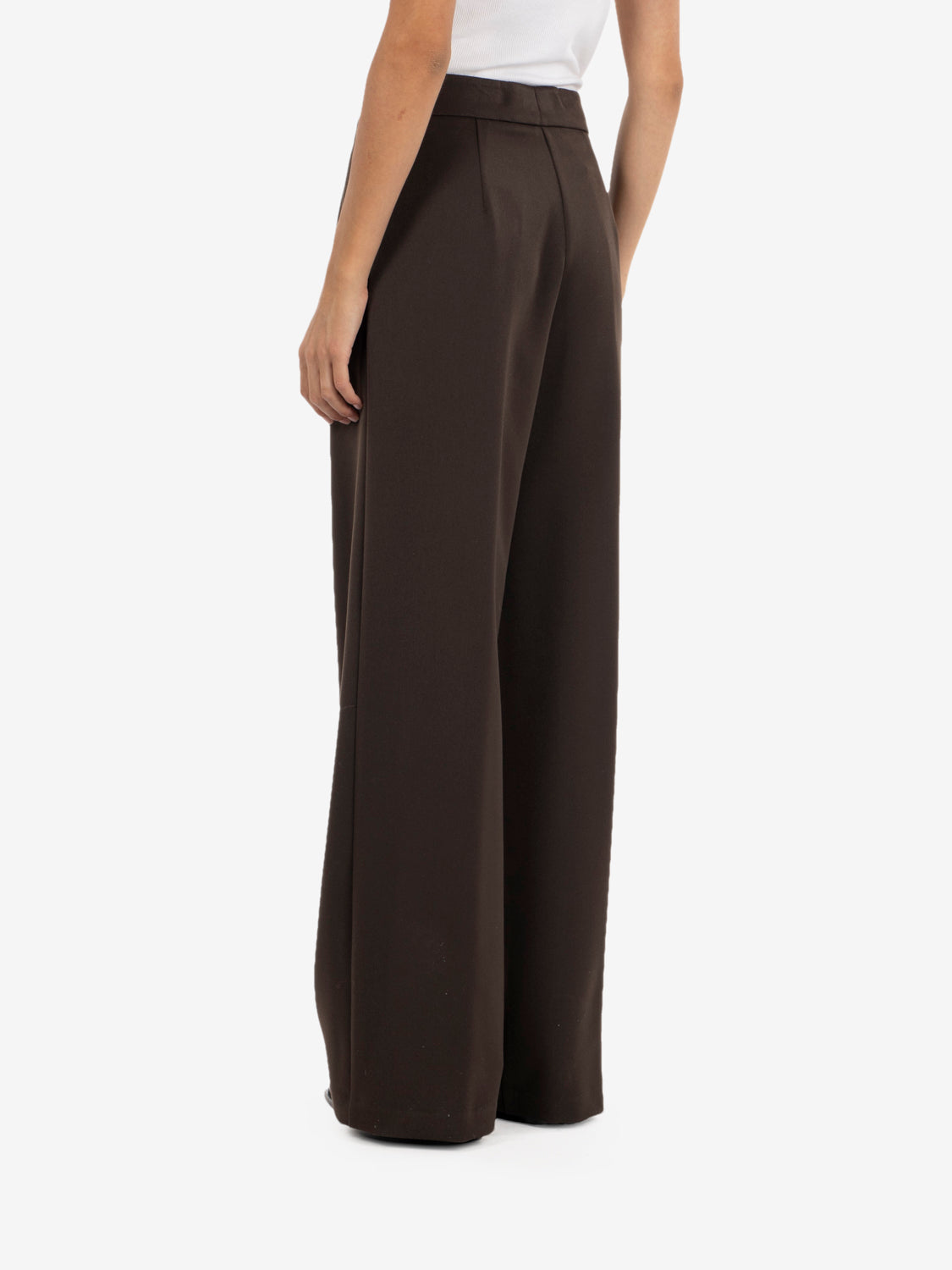 Dark brown double-pleated trousers