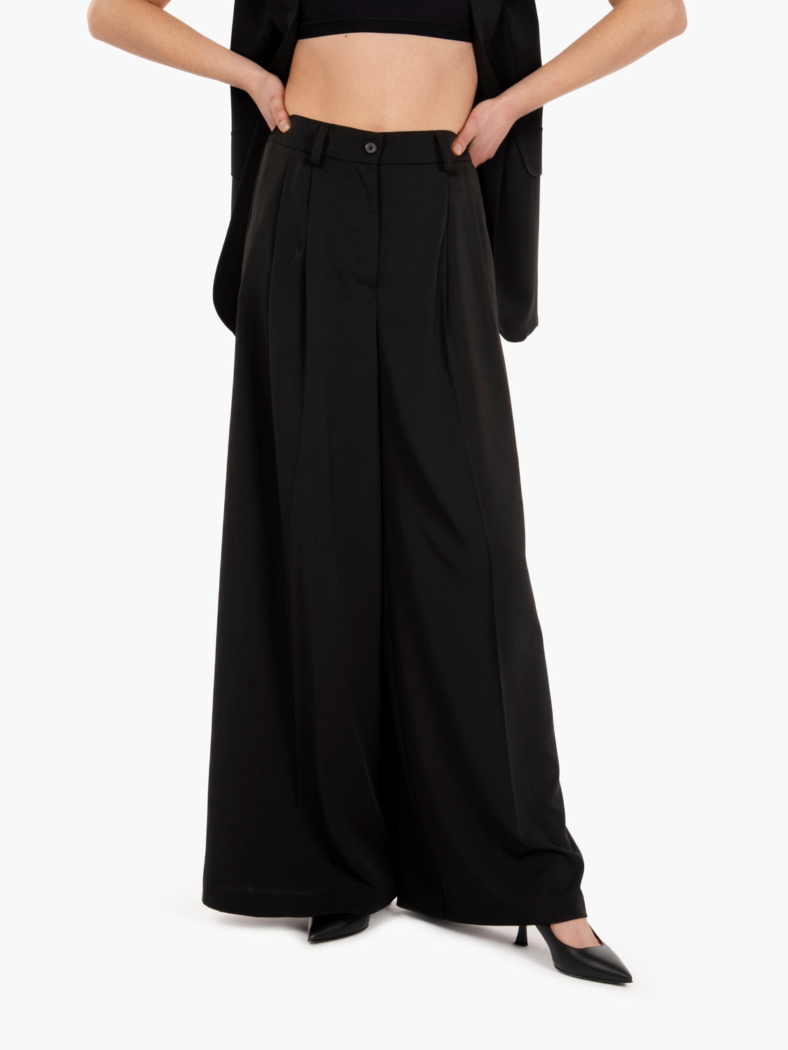 Pantaloni doppia pinces neri
