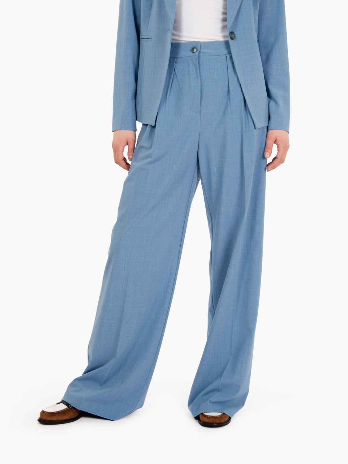 Double pleat trousers powder