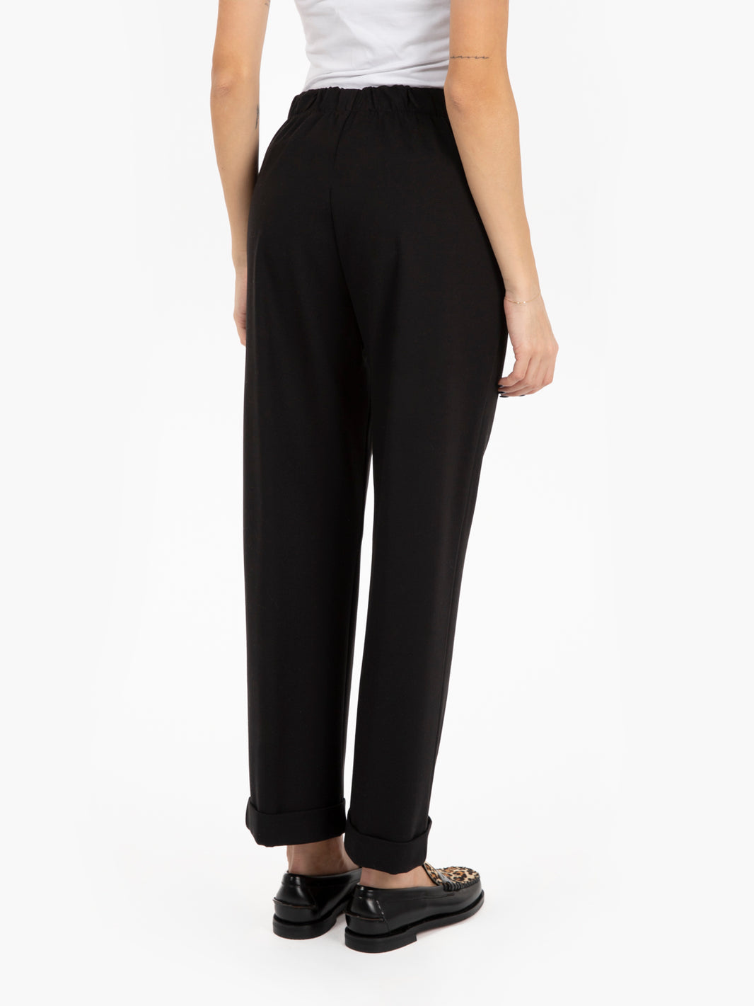 Pantaloni dritti punto Milano neri
