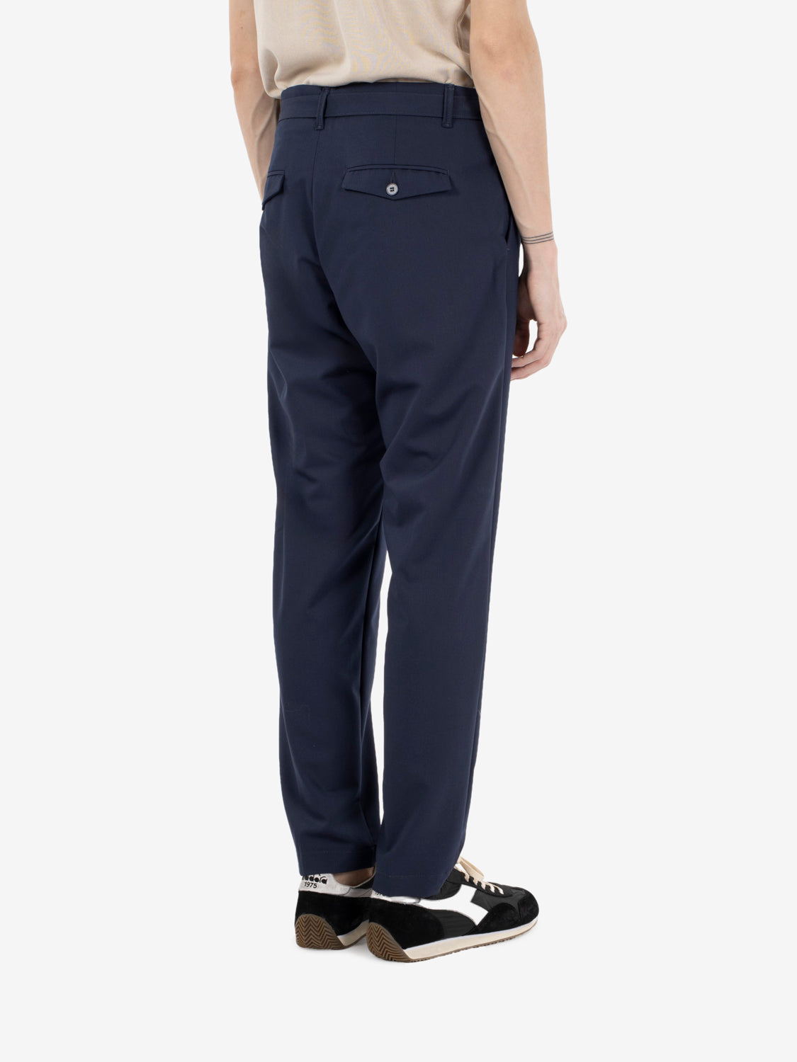 Pantaloni effetto lana blu