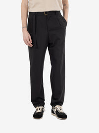 Pantaloni effetto lana nero