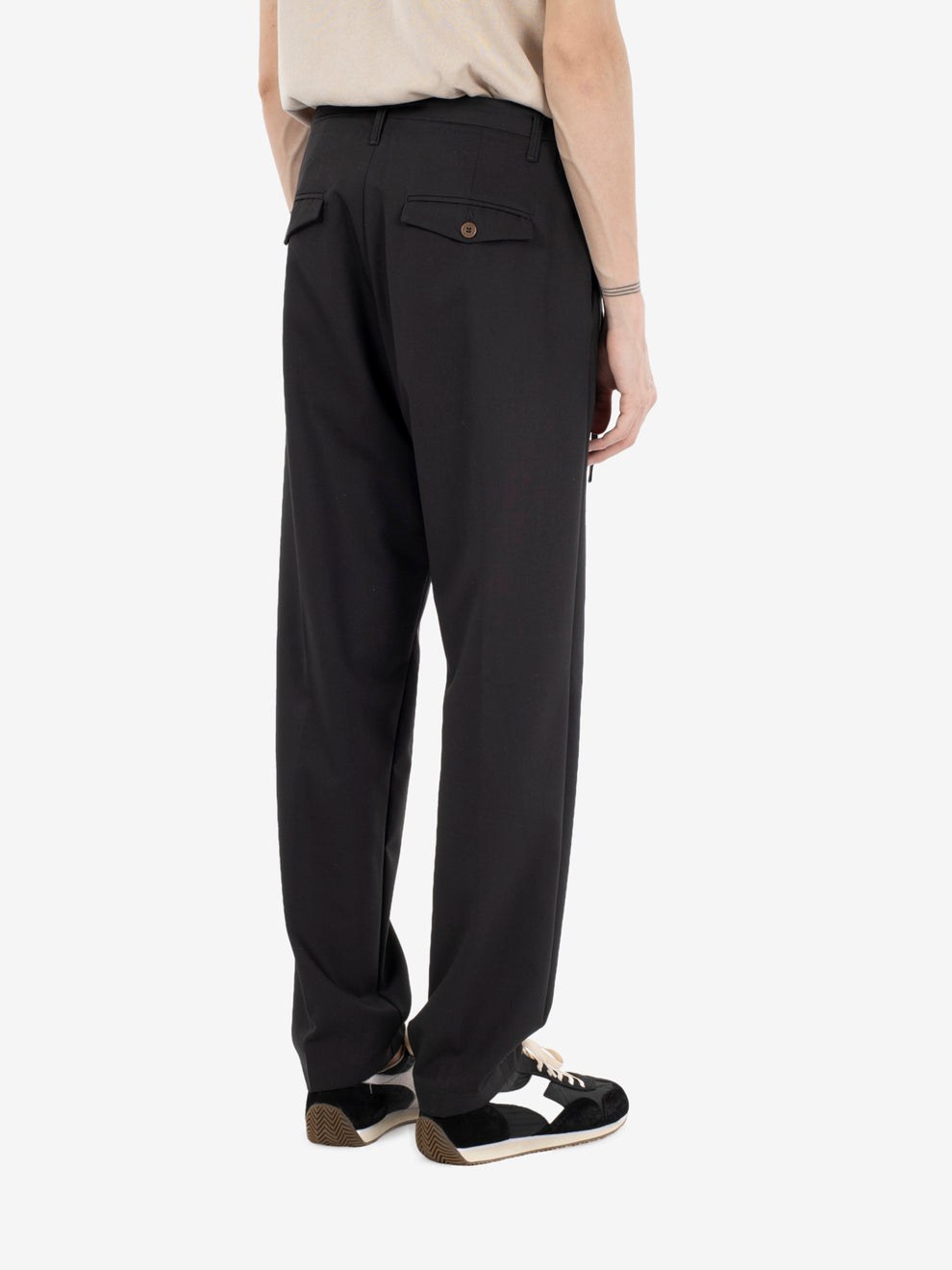 Pantaloni effetto lana nero