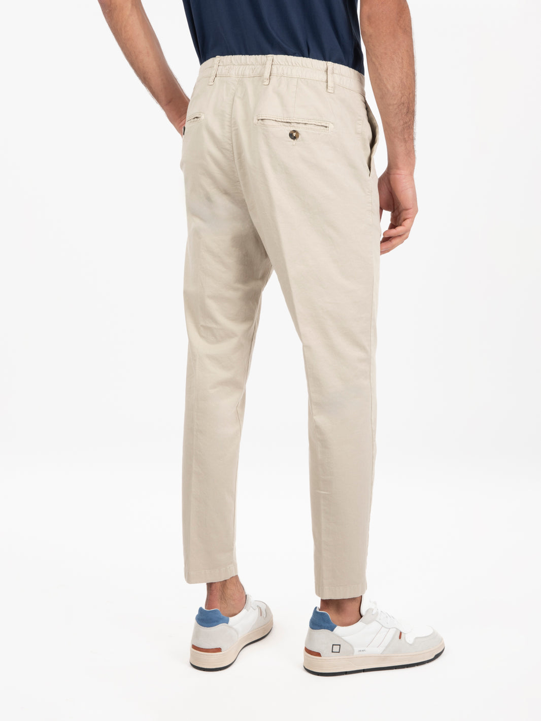 Pantaloni elastico in vita sabbia