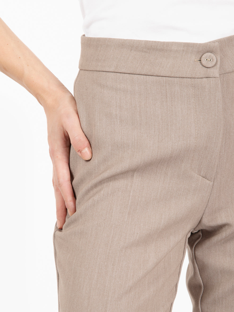 Pantaloni flare beige