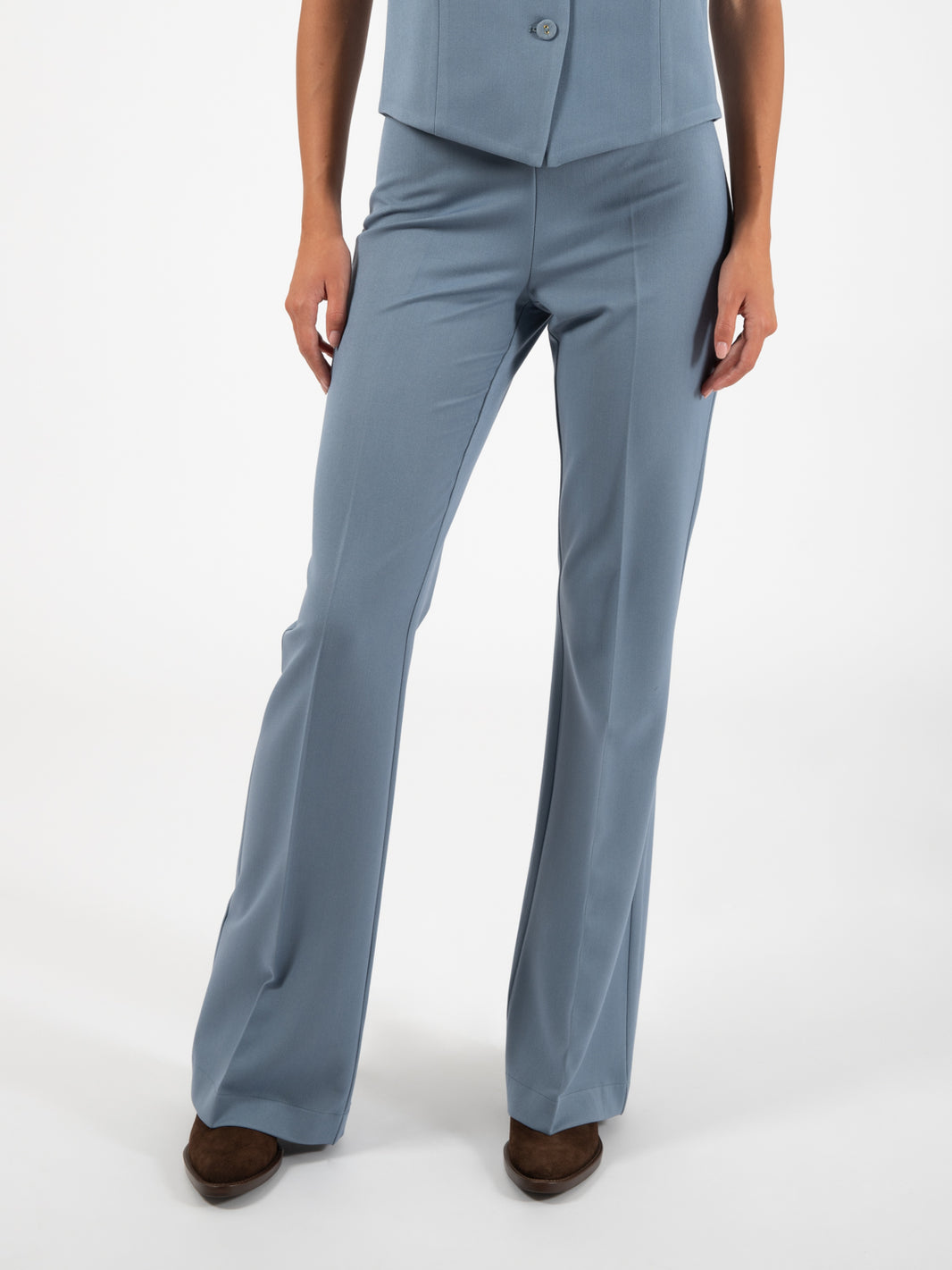 Powder Blue Flannel Flare Pants