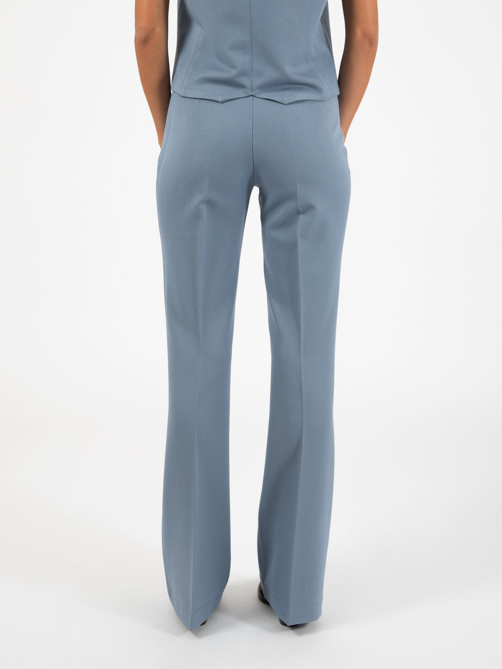 Powder Blue Flannel Flare Pants