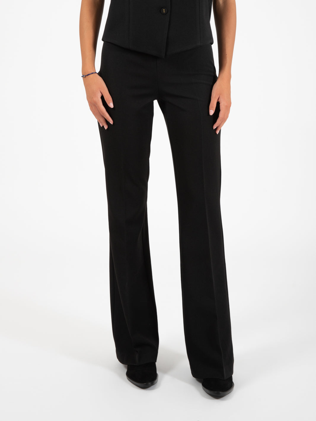 Pantaloni flare flanella nero
