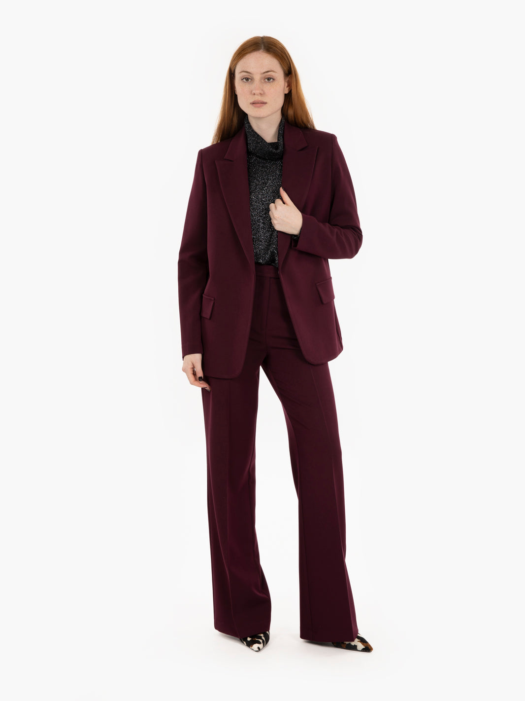 Pantaloni gamba dritta amarone