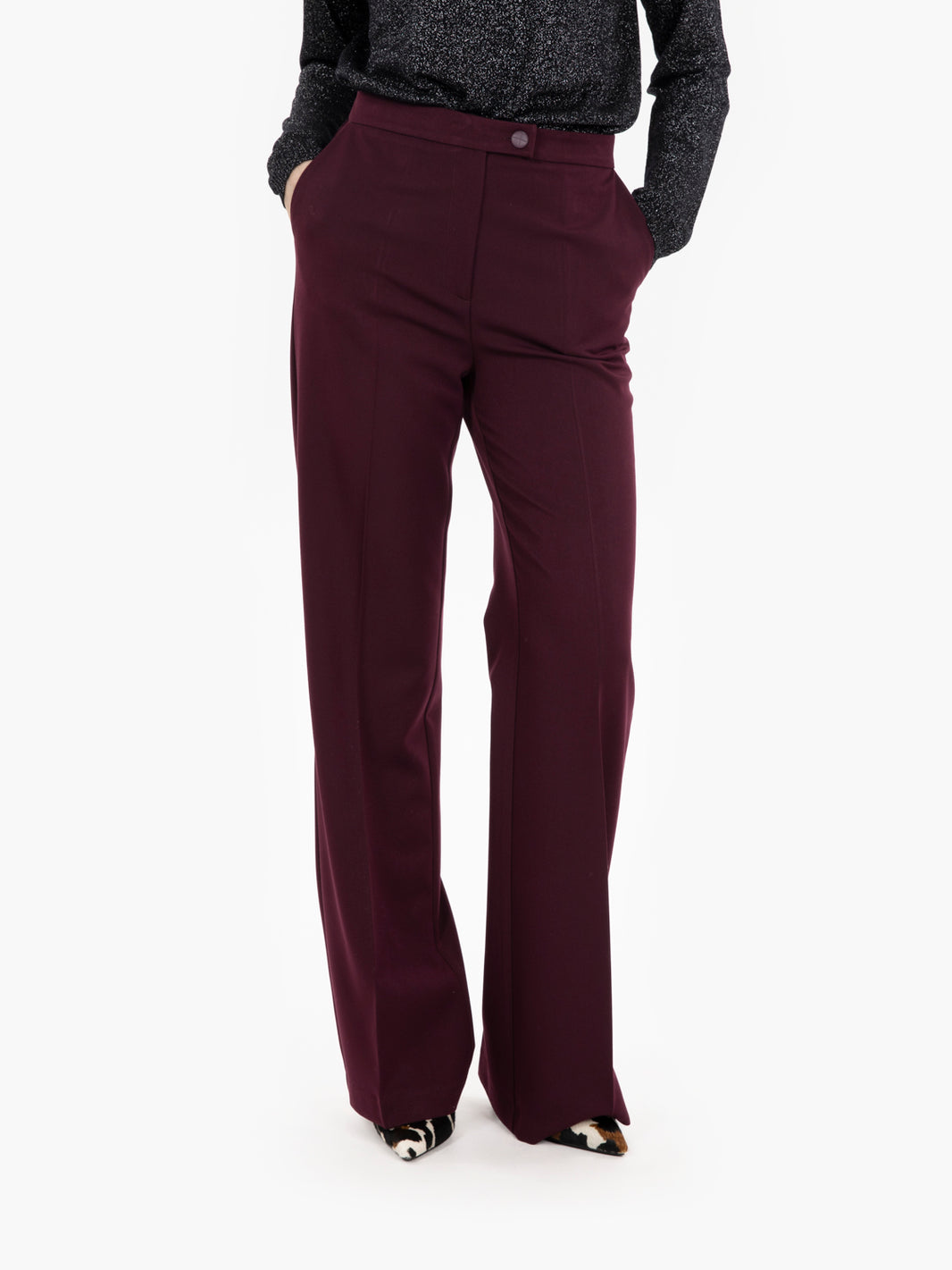 Pantaloni gamba dritta amarone
