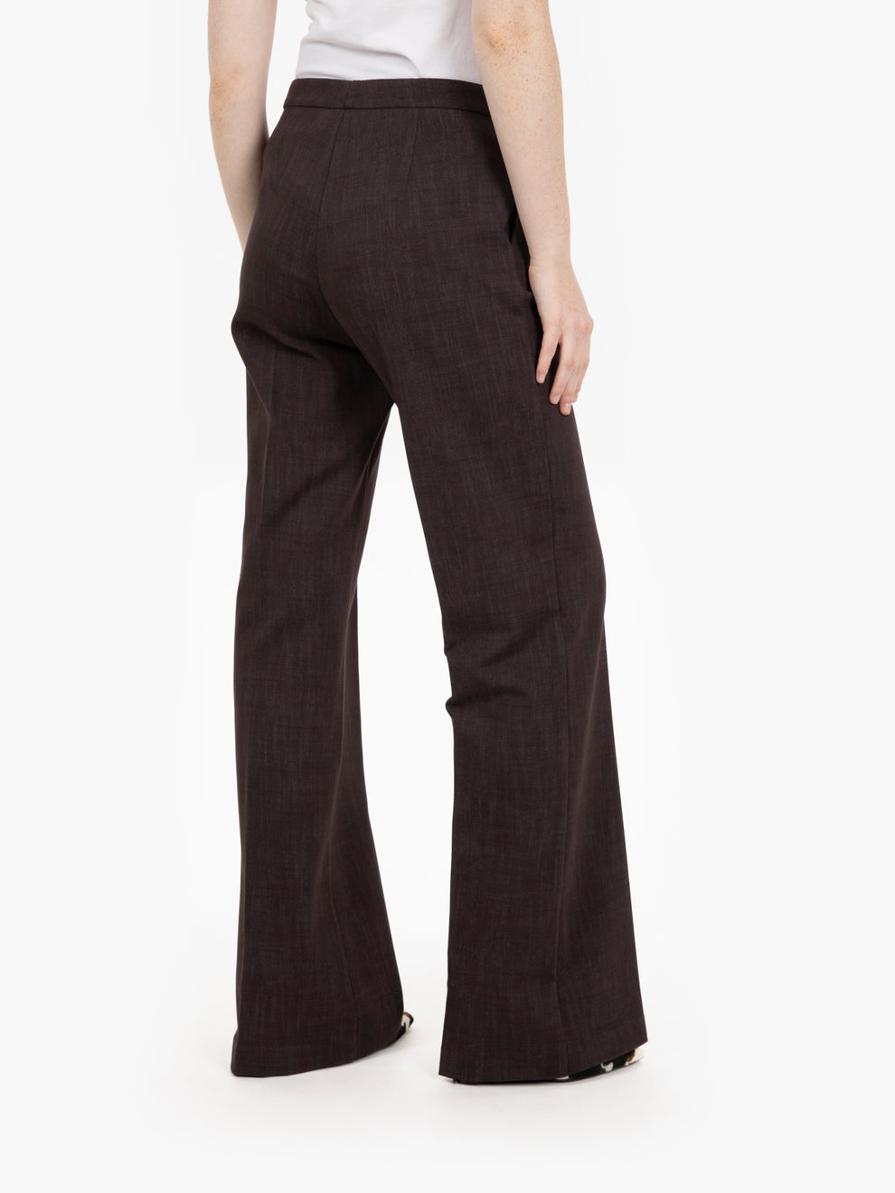Pantaloni gamba dritta caffè