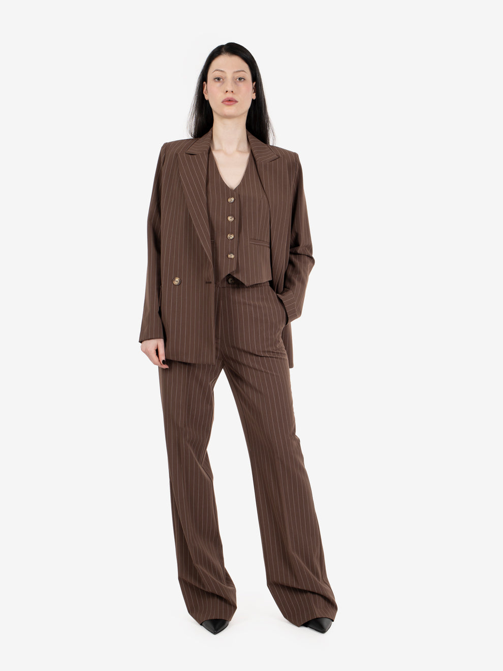 Gilet gessato cioccolato