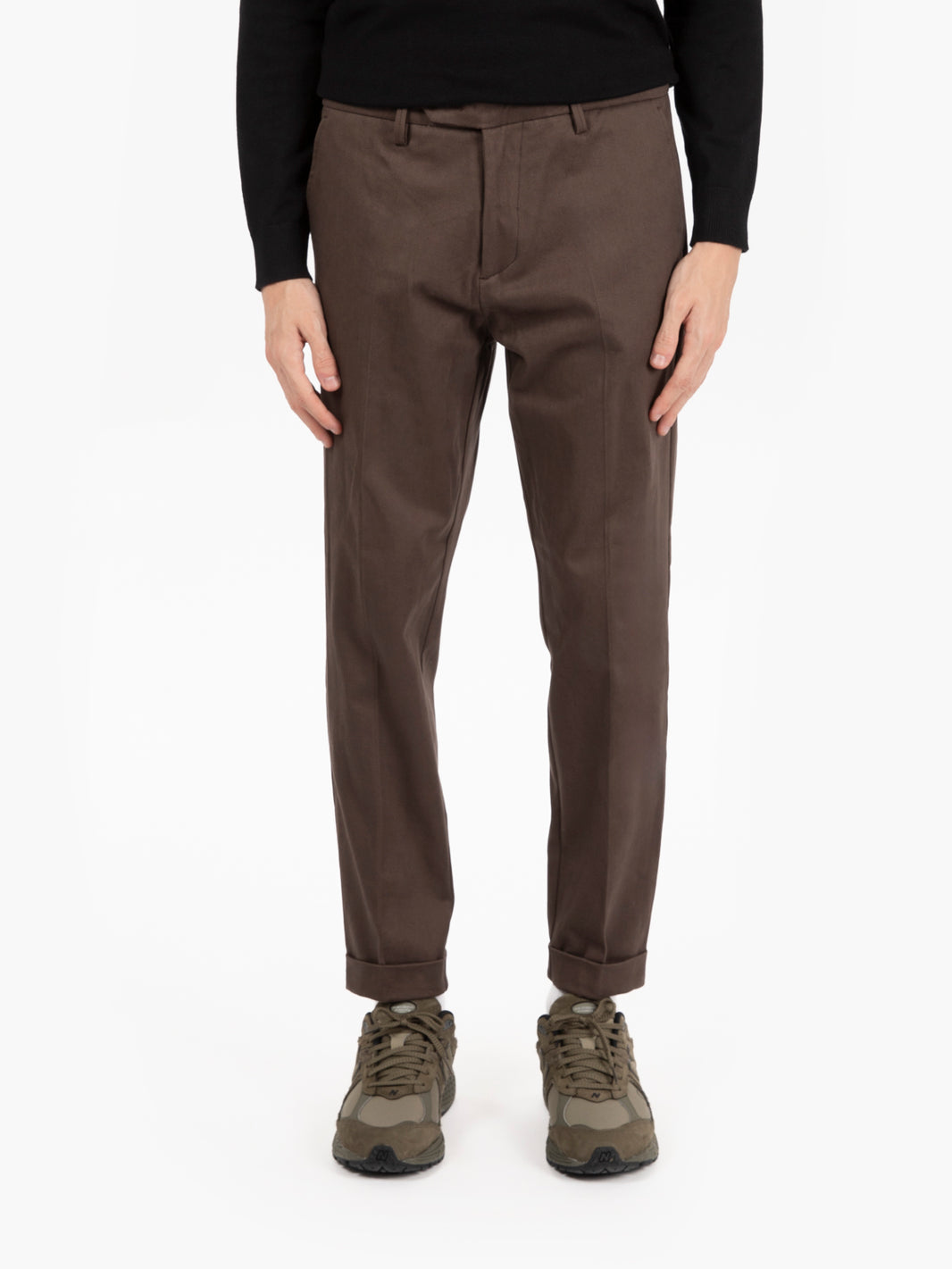 Cognac cotton trousers