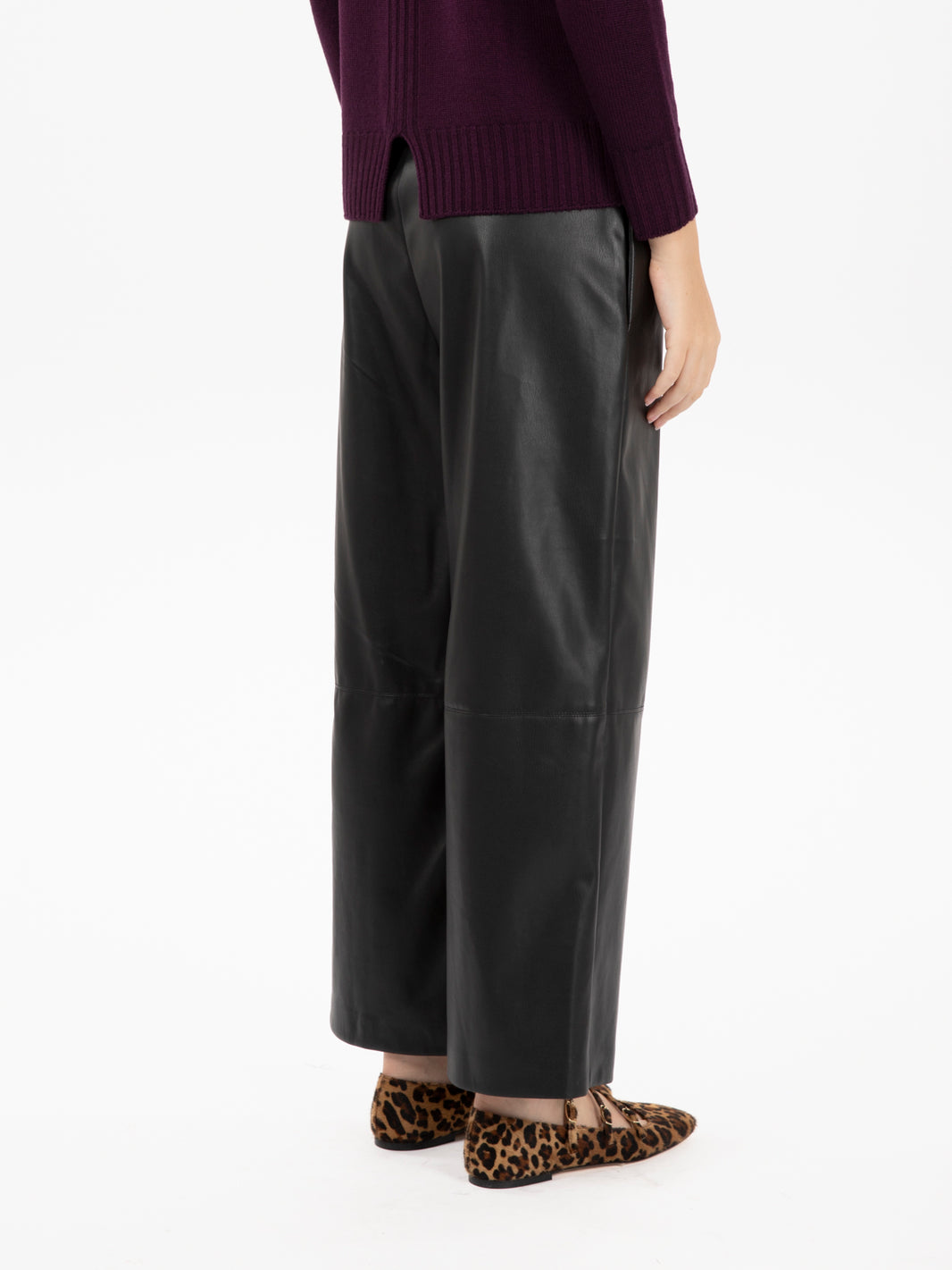 Pantaloni in ecopelle neri