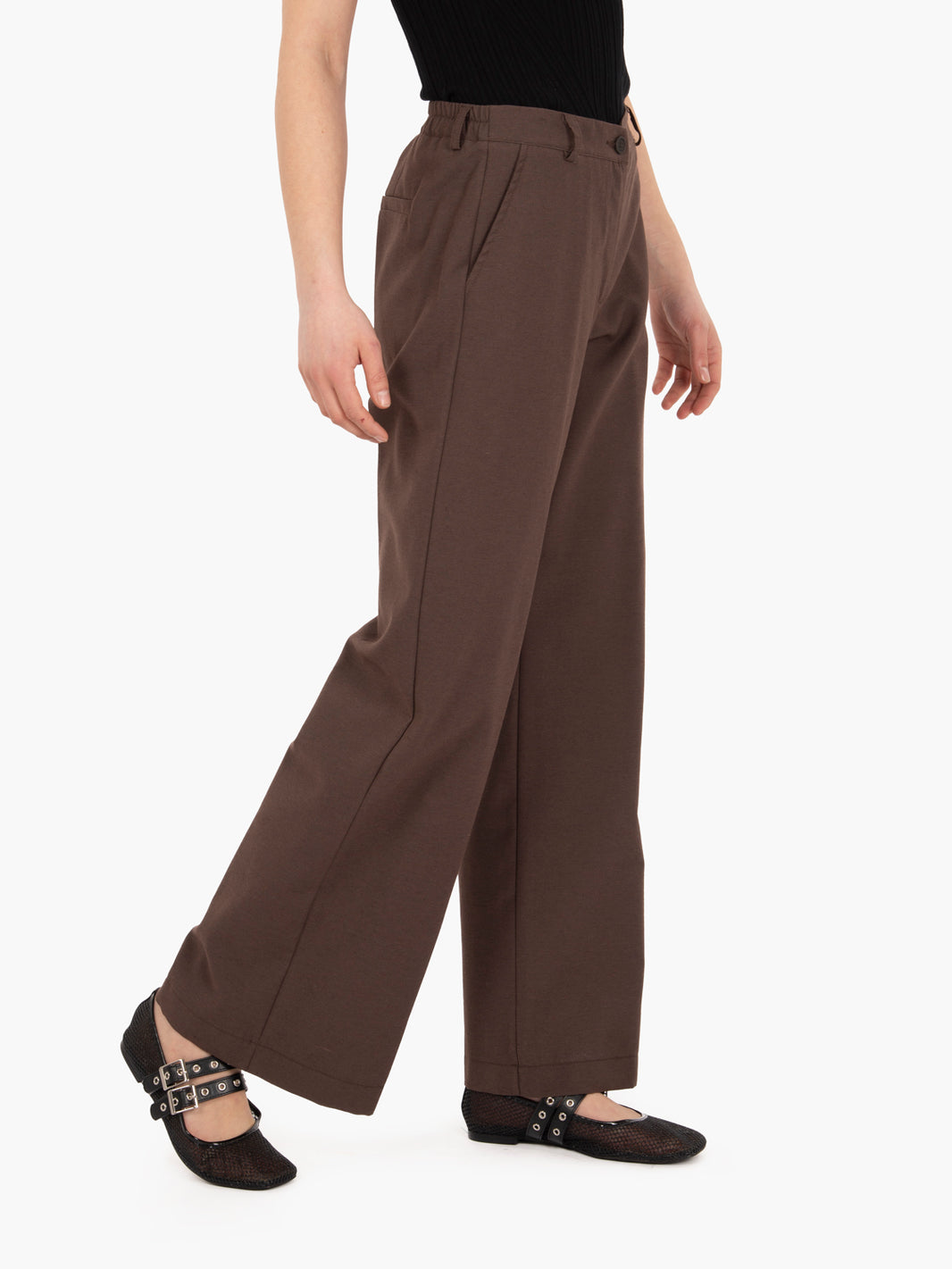 Pantaloni in misto cotone moro