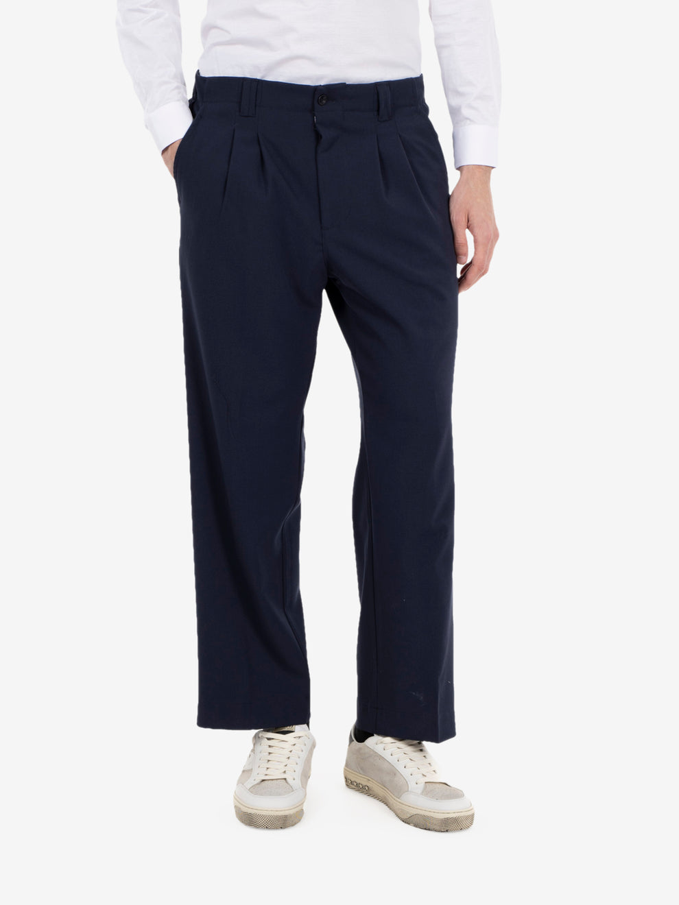 Pantaloni in poliviscosa blu