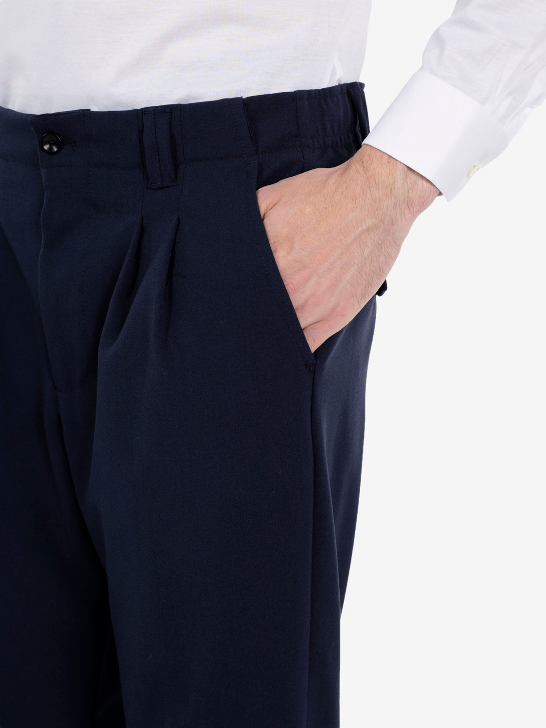 Pantaloni in poliviscosa blu