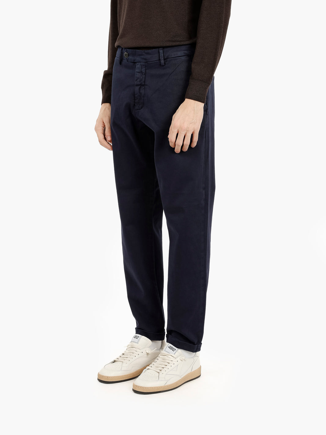 Pantaloni in twill di cotone blu scuro
