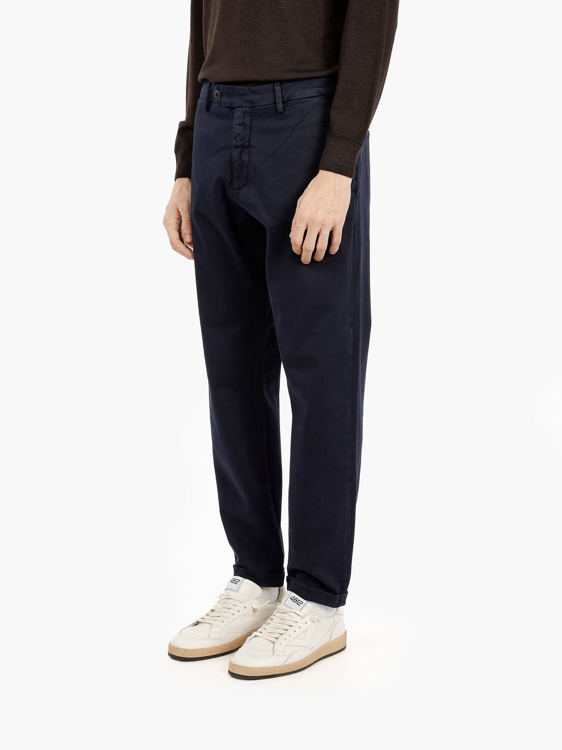 Pantaloni in twill di cotone blu scuro