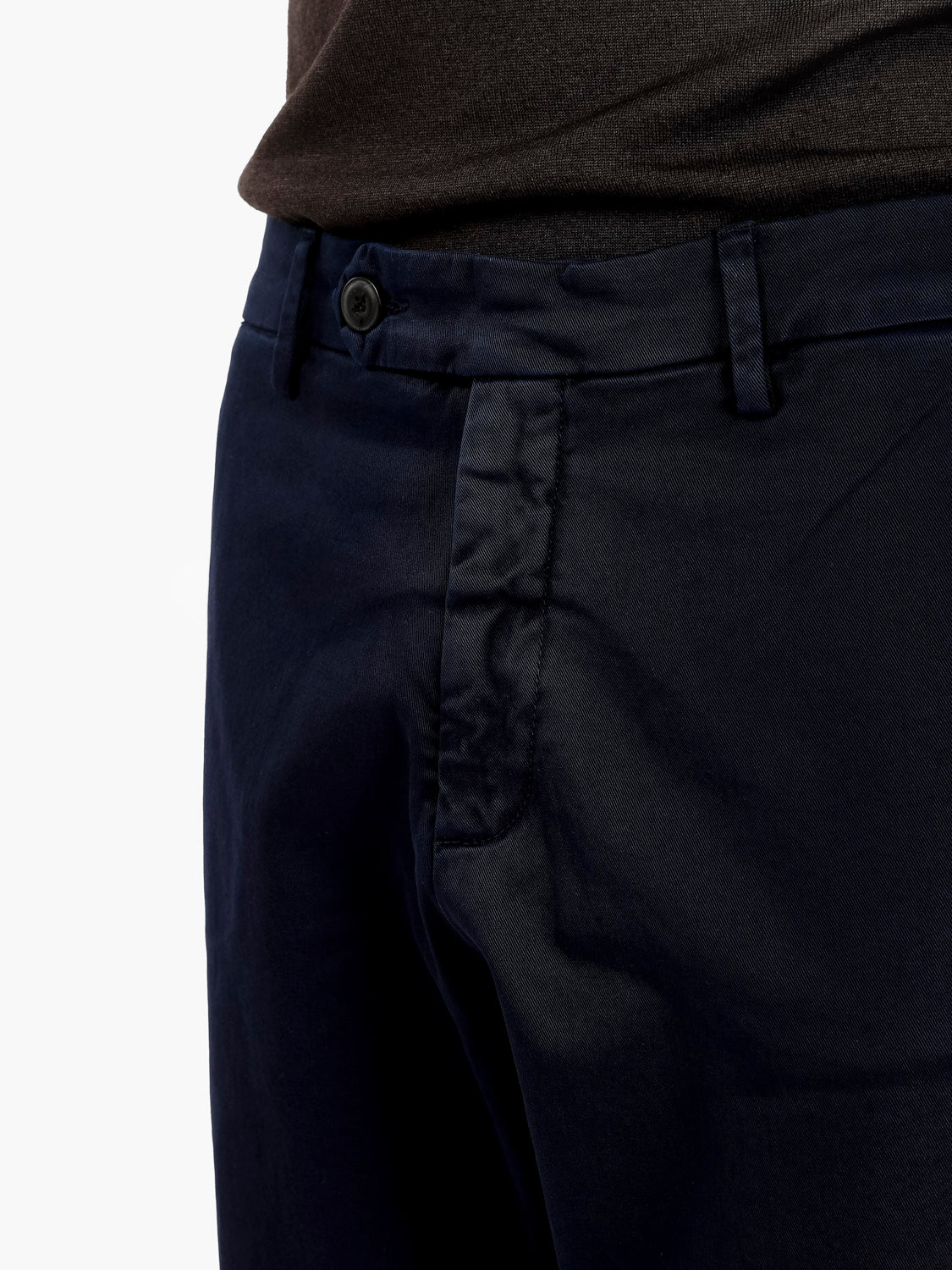 Pantaloni in twill di cotone blu scuro