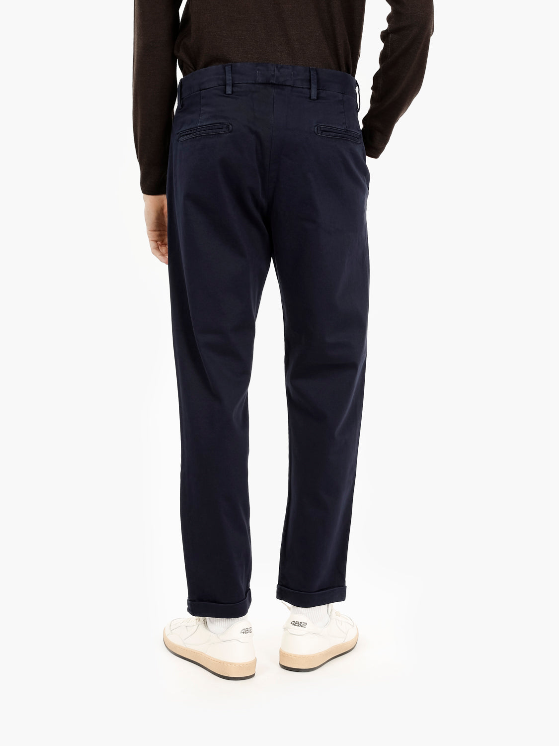 Pantaloni in twill di cotone blu scuro