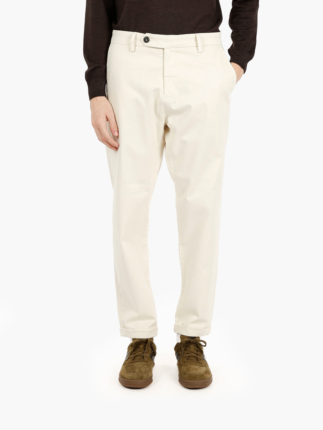 Pantaloni in twill di cotone burro
