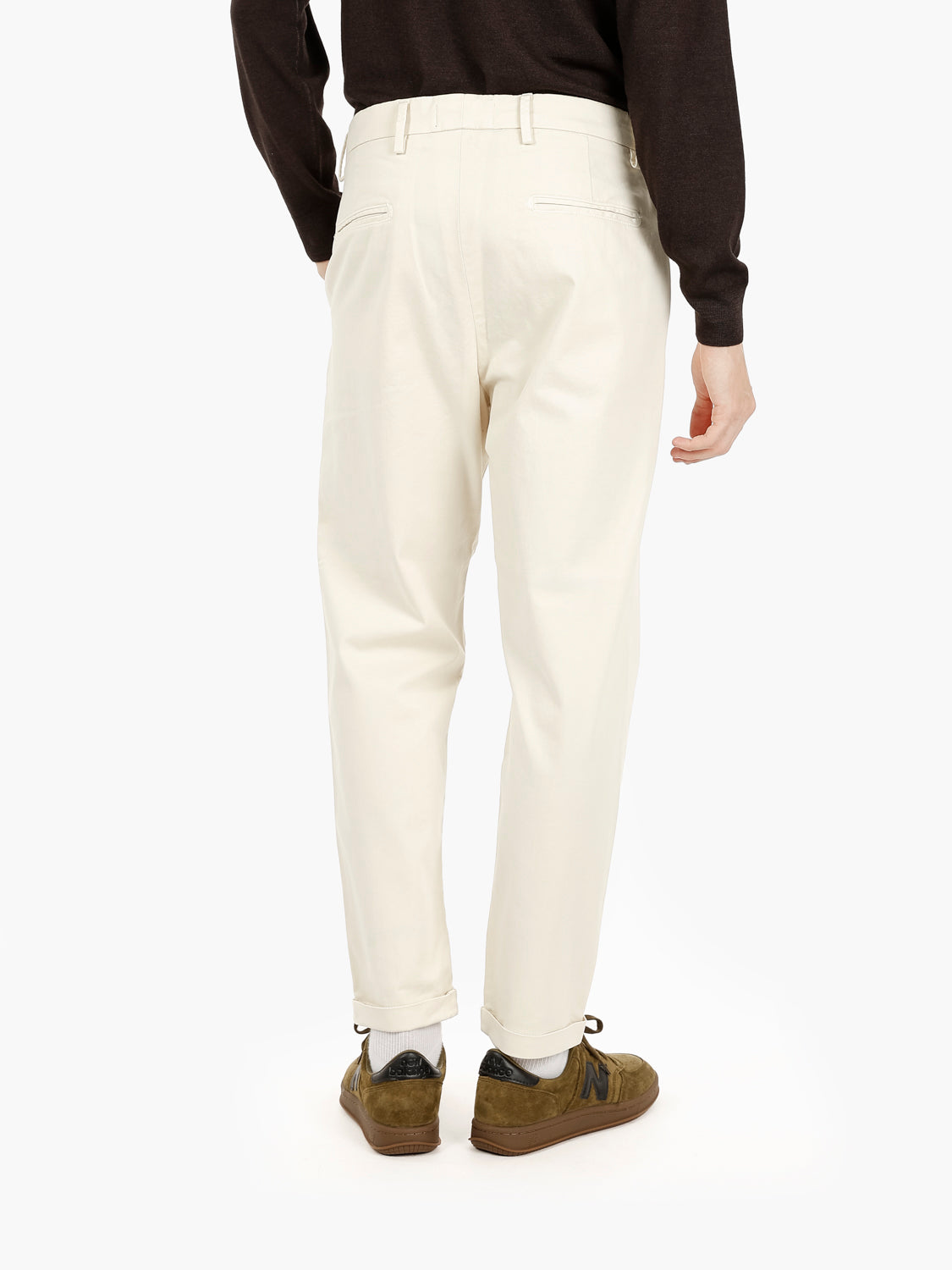 Pantaloni in twill di cotone burro