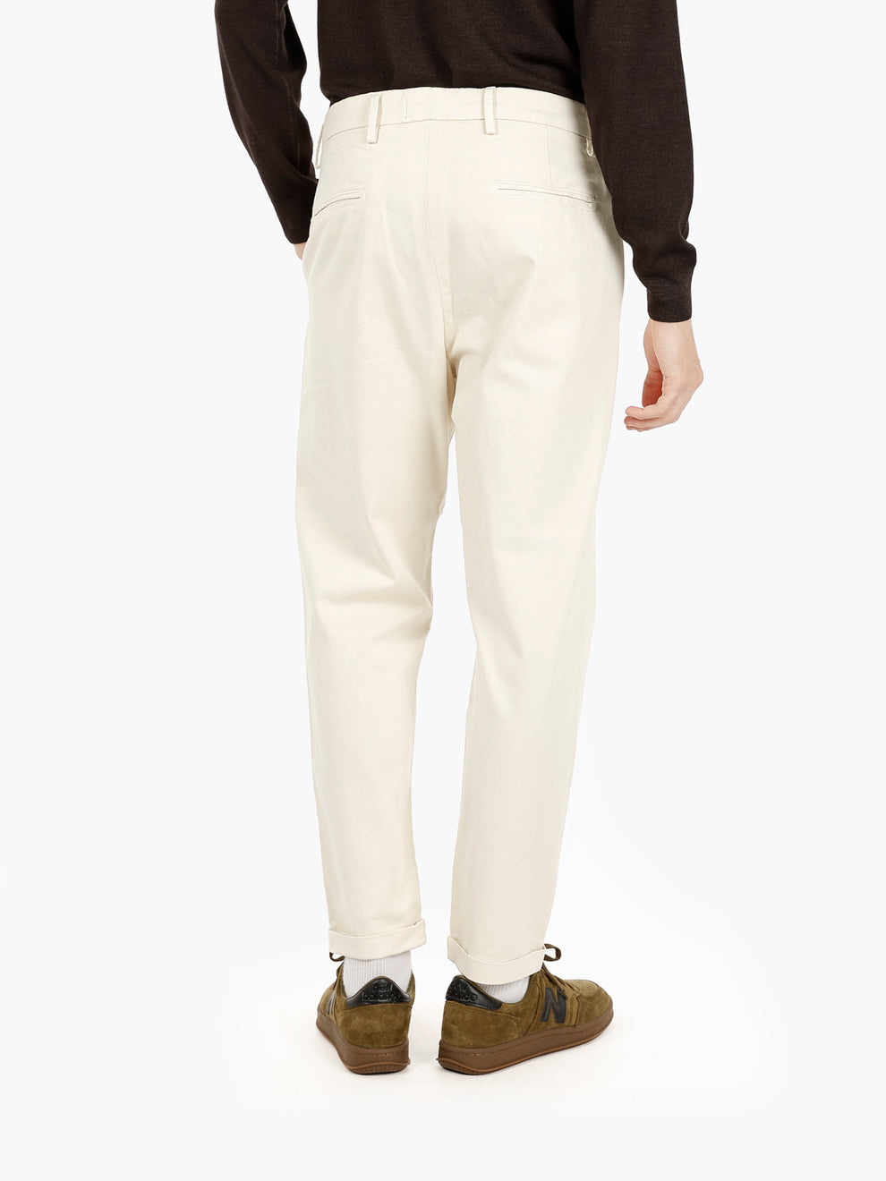 Pantaloni in twill di cotone burro