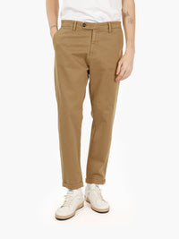 Camel cotton twill trousers
