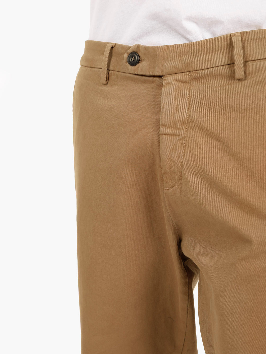 Pantaloni in twill di cotone cammello