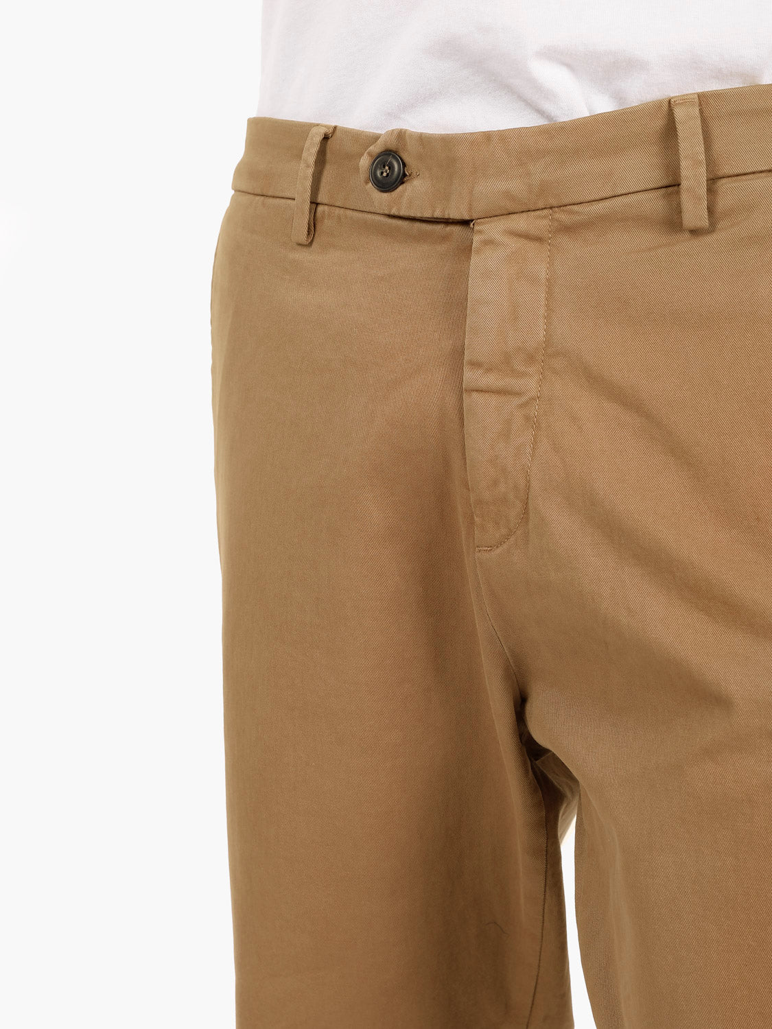 Pantaloni in twill di cotone cammello