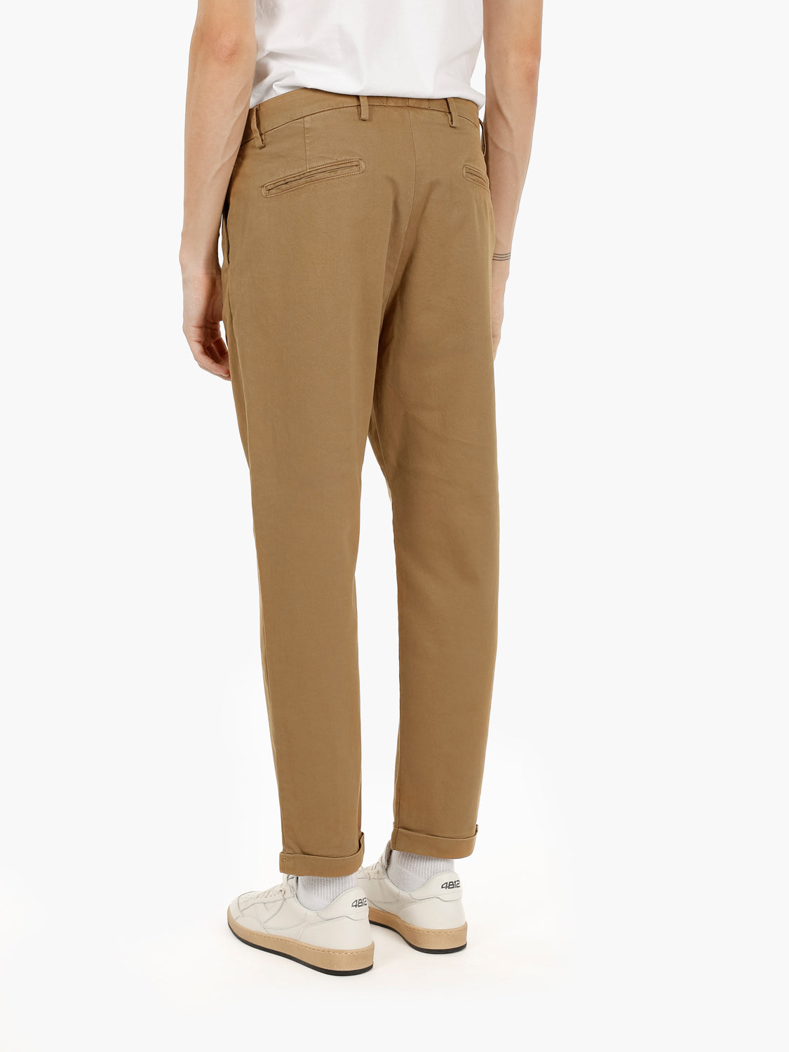 Pantaloni in twill di cotone cammello