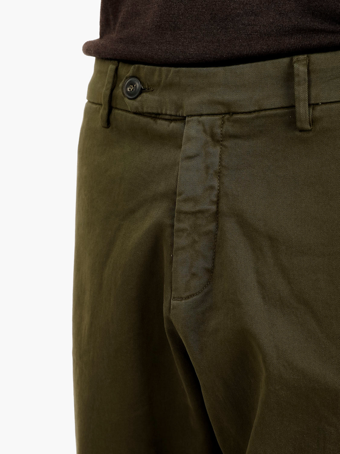 Pantaloni in twill di cotone deep forest