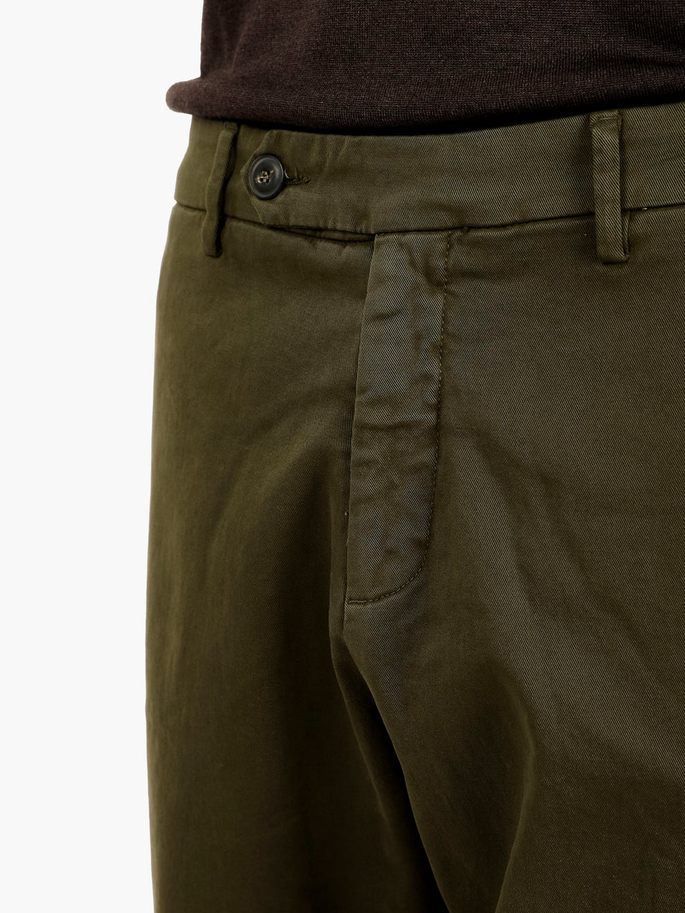 Pantaloni in twill di cotone deep forest